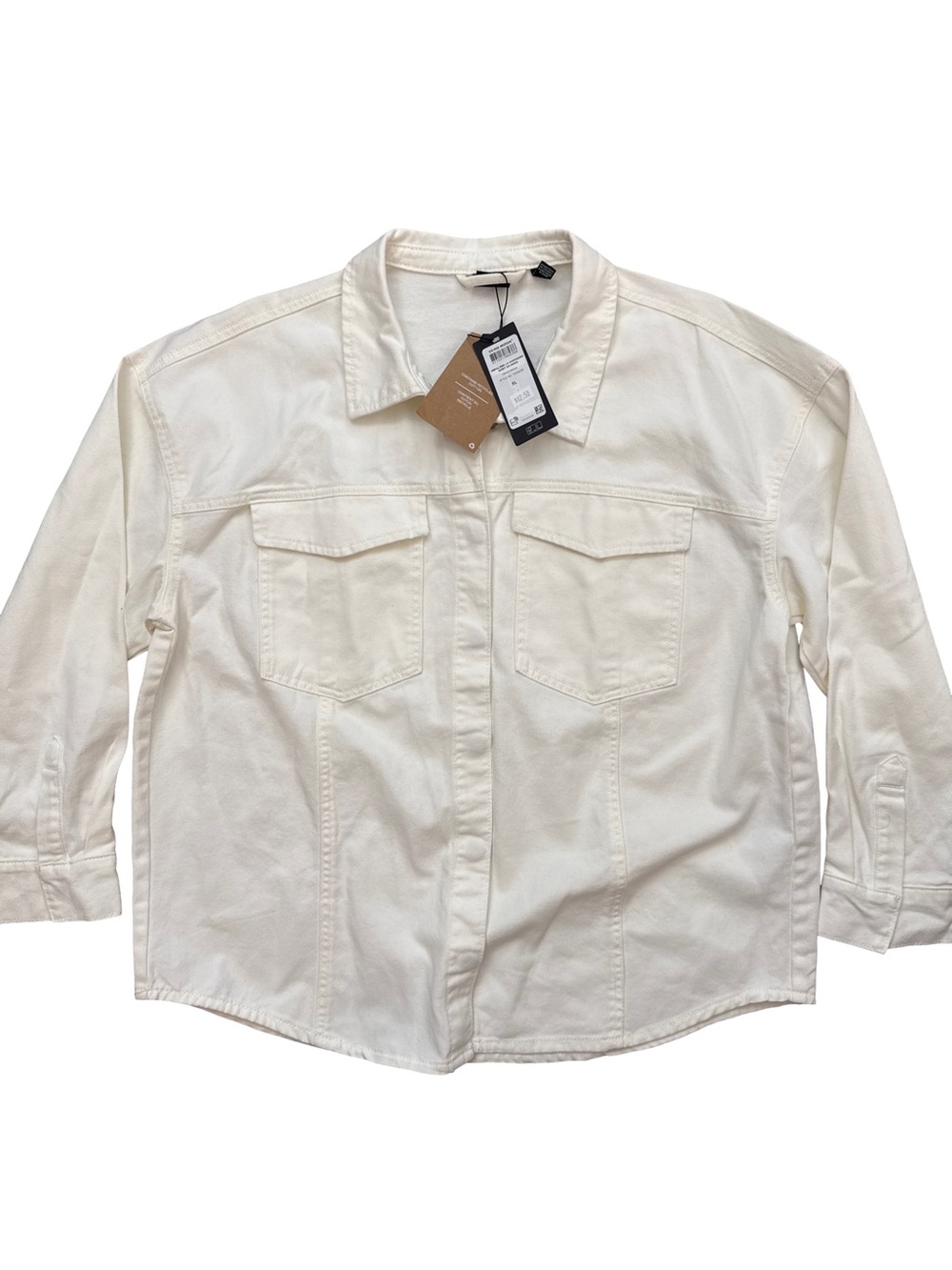 Vero Moda Women’s Snap Button Jacket NWTS Size XL White Casual Cozy Basic Jacket